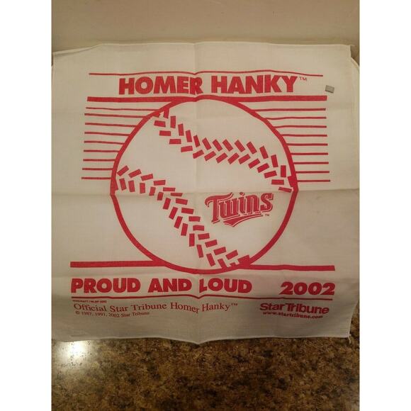 2002 Minnesota Twins Official Proud and Loud Homer Hanky - Used - Picture 1 of 1